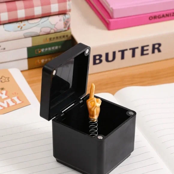 Black Jewelry Box with Gold Text with 🖕 - Picture 2 of 3